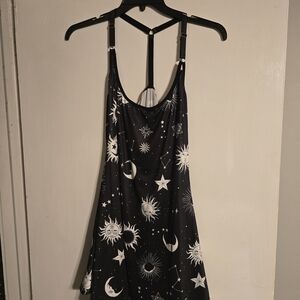 SHEIN Black and White Celestial Mini Dress
